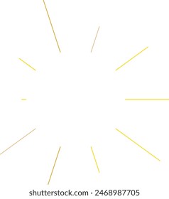 An abstract transparent retro golden art deco sunburst shape design element.