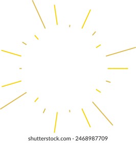 An abstract transparent retro golden art deco sunburst shape design element.