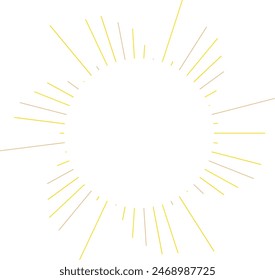 An abstract transparent retro golden art deco sunburst shape design element.
