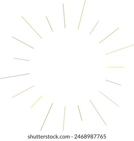 An abstract transparent retro golden art deco sunburst shape design element.