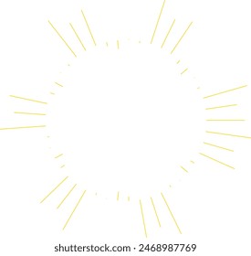 An abstract transparent retro golden art deco sunburst shape design element.