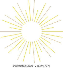 An abstract transparent retro golden art deco sunburst shape design element.