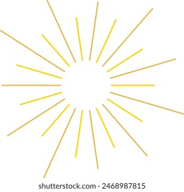 An abstract transparent retro golden art deco sunburst shape design element.