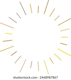 An abstract transparent retro golden art deco sunburst shape design element.