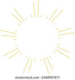An abstract transparent retro golden art deco sunburst shape design element.