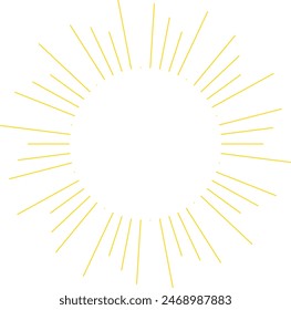 An abstract transparent retro golden art deco sunburst shape design element.