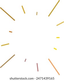 An abstract transparent retro golden art deco sunburst shape design element.