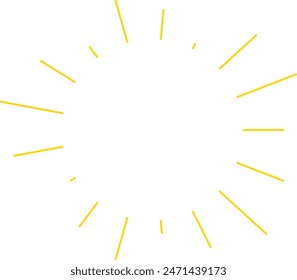 An abstract transparent retro golden art deco sunburst shape design element.