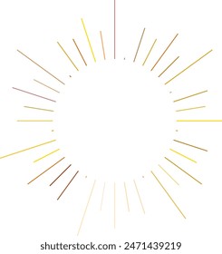An abstract transparent retro golden art deco sunburst shape design element.
