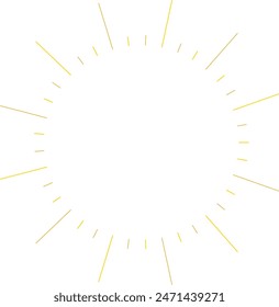An abstract transparent retro golden art deco sunburst shape design element.