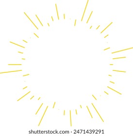 An abstract transparent retro golden art deco sunburst shape design element.