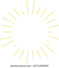 An abstract transparent retro golden art deco sunburst shape design element.