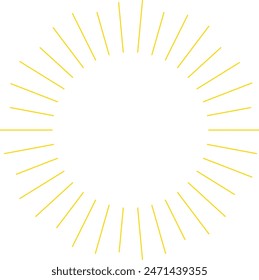 An abstract transparent retro golden art deco sunburst shape design element.