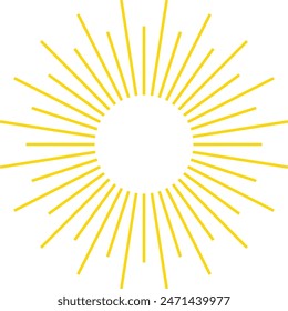 An abstract transparent retro golden art deco sunburst shape design element.