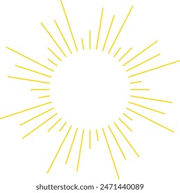 An abstract transparent retro golden art deco sunburst shape design element.