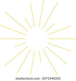 An abstract transparent retro golden art deco sunburst shape design element.