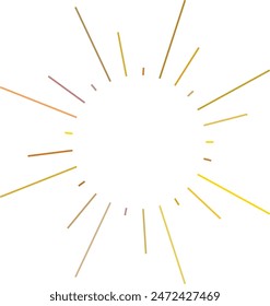 An abstract transparent retro golden art deco sunburst shape design element.