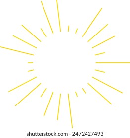An abstract transparent retro golden art deco sunburst shape design element.