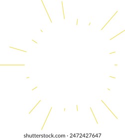 An abstract transparent retro golden art deco sunburst shape design element.