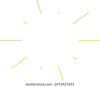 An abstract transparent retro golden art deco sunburst shape design element.