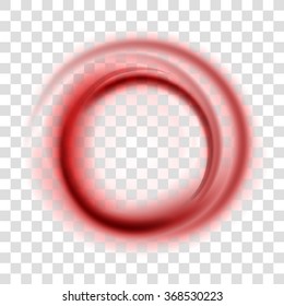 Abstract transparent smoke blur red circle colorful background, vector illustration