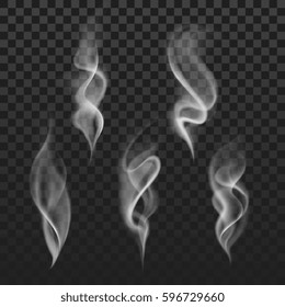 Abstract transparent smoke hot white steam isolated on checkered background