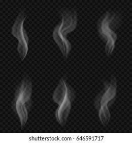 Abstract transparent smoke shapes isolated. Vector illustration