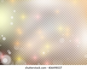 Abstract transparent sparkle glow light effect. Fray Christmas light white and golden design. EPS 10 vector file included