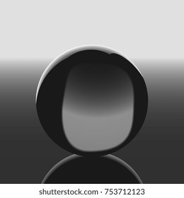 abstract transparent sphere on a mirror surface. vector illustration
