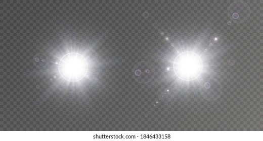Abstract transparent sunlight special lens flare light effect.
Vector blur in motion glow glare. Isolated transparent background. Decor element. Horizontal star burst rays and spotlight.