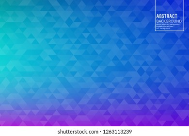 Abstract Transparent Triangles, on Blue Background . Vector Design Template with Soft Gradient, for Posters, Slides, start pages.