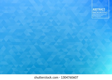 Abstract Transparent Triangles, on Blue Background . Vector Design Template with Soft Gradient, for Posters, Slides, start pages.