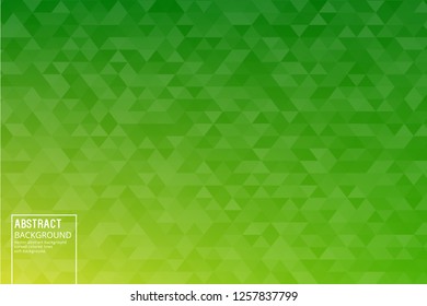 Abstract Transparent Triangles, on Green Background . Vector Design Template with Soft Gradient, for Posters, Slides, start pages.