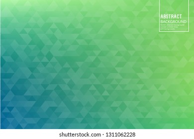 Abstract Transparent Triangles, on green Background . Vector Design Template with Soft Gradient, for Posters, Slides, start pages.