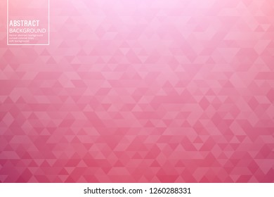 Abstract Transparent Triangles, on Pink Background . Vector Design Template with Soft Gradient, for Posters, Slides, start pages.