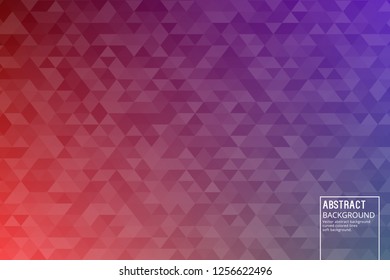 Abstract Transparent Triangles, on Red Purple Background . Vector Design Template with Soft Gradient, for Posters, Slides, start pages.