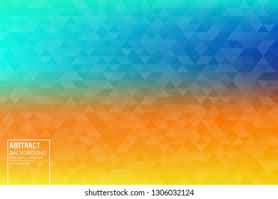 Abstract Transparent Triangles, on Yellow blue Background . Vector Design Template with Soft Gradient, for Posters, Slides, start pages.