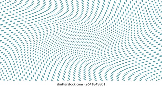 Abstract Transparent Vector Gradient Blue Color Halftone Background Staggered Dots Pattern Modern Vector