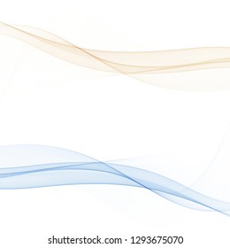 Abstract transparent vector wave background. Set of waves.