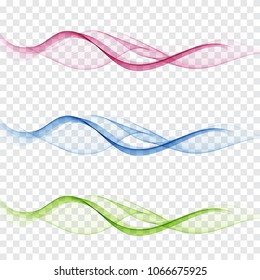 Abstract transparent wave background.Blue, green and pink wave.