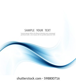 Abstract transparent wave of smoke on a white background.Abstract blue wavy lines design Element.