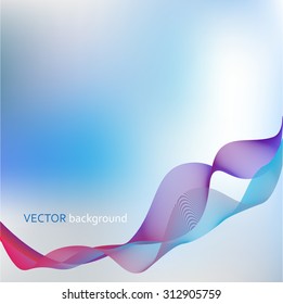 Abstract transparent waves background template in color