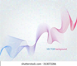 Abstract transparent waves background template in color