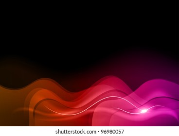 abstract transparent waves on the dark background