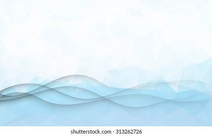 Abstract transparent waves on triangle background