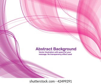 Abstract transparent waves on white background. Vector illustration.