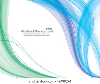 Resumen de ondas transparentes sobre fondo blanco. Ilustración vectorial. No se utilizó ningún efecto de "transparencia".