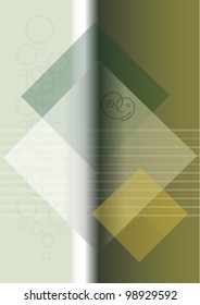 Abstract transparent white square on a beige background