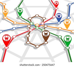 abstract transport network monitoring system. vector illustration