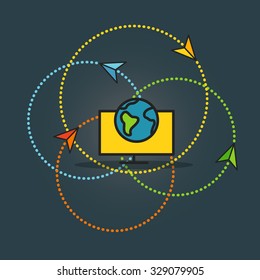 Abstraktes Transportsystem. Flachdesign-Konzept